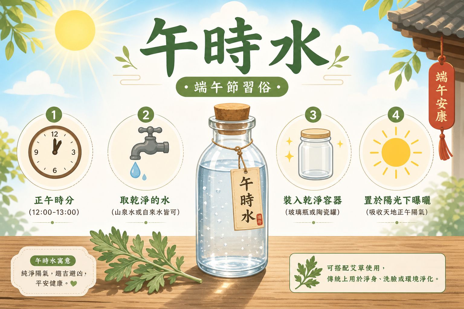 Featured image of post 午時水怎麼做？端午節午時水的製作方法步驟是什麼？午時水有哪些功效與用法？哪些生肖不能喝午時水？掌握方法就能把午時水變成一整年的幸運水！