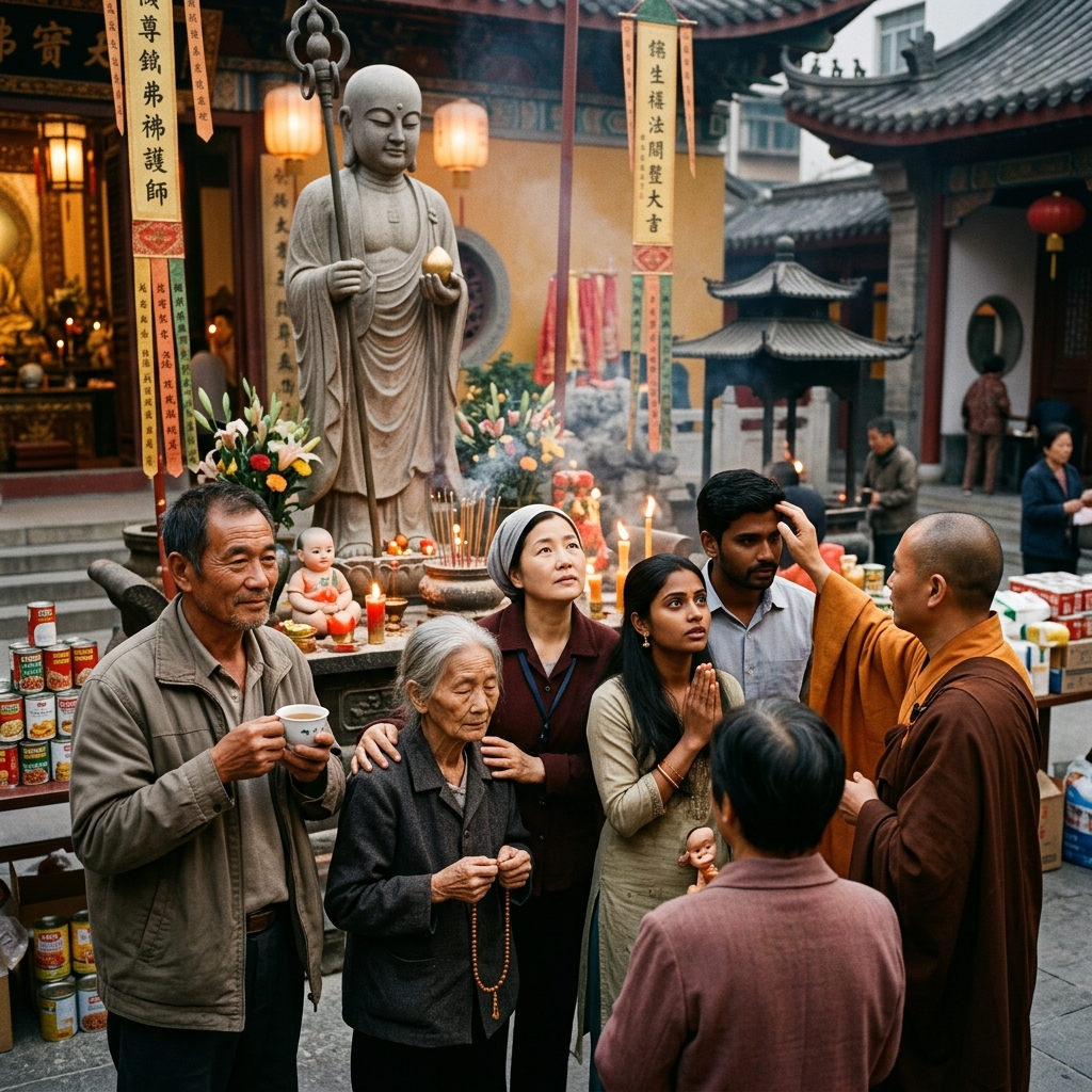Der Buddha erläutert ausführlich, dass alle, die das heilige Bildnis des Bodhisattva Ksitigarbha sehen, davon hören oder es verehren, vielfältige Segnungen im gegenwärtigen und zukünftigen Leben erlangen.