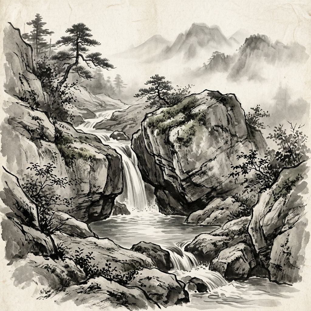 細水長流穿透堅硬石縫,展現至柔克剛的自然力量